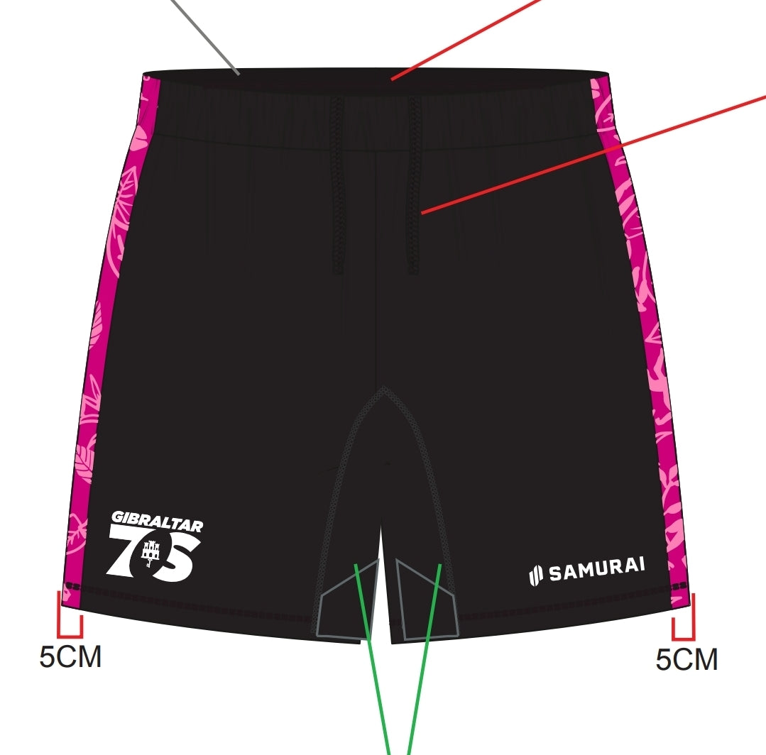7s shorts black & pink