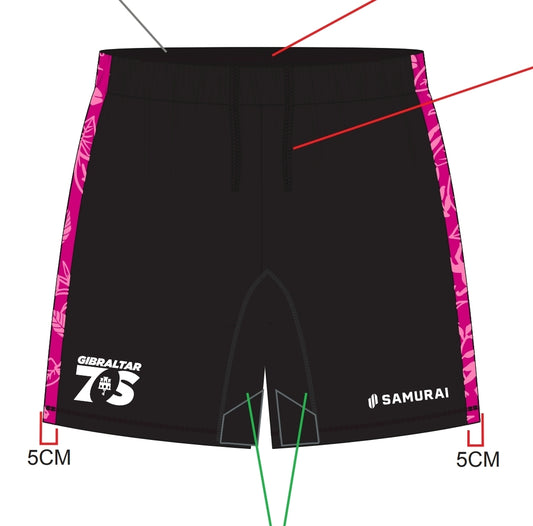7s shorts black & pink